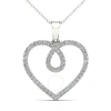 Maulijewels 0.21 Carat Brilliant Natural Diamond Heart Shape Pendant Necklace With 18" Chain Women G In White