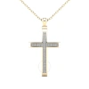 MAULIJEWELS MAULIJEWELS 0.25 CARAT NATURAL DIAMOND CROSS PENDANT NECKLACE FOR WOMEN IN 14K SOLID YELLOW GOLD WIT
