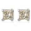 MAULIJEWELS MAULIJEWELS 0.25 CARAT NATURAL DIAMOND ( G-H / SI1-SI2 ) PRINCESS CUT WOMEN STUD EARRINGS IN 14K SOL