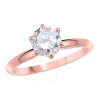 MAULIJEWELS MAULIJEWELS 0.25 CARAT ROUND DIAMOND SOLITAIRE ENGAGEMENT RING FOR WOMEN 14K SOLID ROSE GOLD IN RING