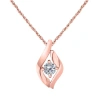 MAULIJEWELS MAULIJEWELS 0.25 CARAT ROUND NATURAL DIAMOND ( I-J/ I2-I3 ) PRONG SET PENDANT IN 14K ROSE GOLD WITH1