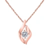MAULIJEWELS MAULIJEWELS 0.25 CARAT ROUND WHITE DIAMOND PENDANT NECKLACE IN 10K SOLID ROSE GOLD WITH 18" 10K ROSE