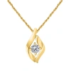 MAULIJEWELS MAULIJEWELS 0.25 CARAT ROUND WHITE DIAMOND PENDANT NECKLACE IN 10K SOLID YELLOW GOLD WITH 18" 10K YE