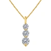 Maulijewels 0.25 Carat White Diamond 14k Solid Yellow Gold Three Stone Pendant Necklace With 18" Gol In Yellow