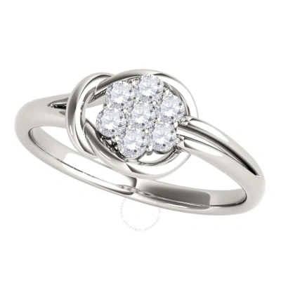 Maulijewels 0.25 Carat White Diamond Seven Stone Prong Set Women's Engagement Ring In 14k White Gold