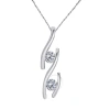 MAULIJEWELS MAULIJEWELS 0.30 CARAT DIAMOND TWO STONE PENDANT IN 14K SOLID WHITE GOLD WITH18" 14K WHITE GOLD PLAT