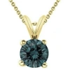 MAULIJEWELS MAULIJEWELS 0.30 CARAT NATURAL ROUND BLUE DIAMOND SOLITAIRE PENDANT IN 14K YELLOW GOLD WITH 18" 14K 