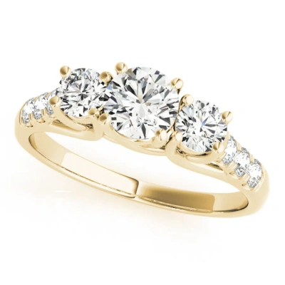 Maulijewels 0.50 Carat Halo Diamond Engagement Ring 14k Yellow Gold