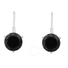 MAULIJEWELS MAULIJEWELS 0.60 CARAT ROUND BLACK DIAMOND THREE PRONGS SET MARTINI LEVERBACK EARRINGS IN 14K SOLID 