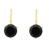 MAULIJEWELS MAULIJEWELS 0.60 CARAT ROUND BLACK DIAMOND THREE PRONGS SET MARTINI LEVERBACK EARRINGS IN 14K SOLID 