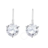Maulijewels 0.60 Carat Round White Diamond Three Prongs Set Martini Leverback Earrings In 14k Solid  In White