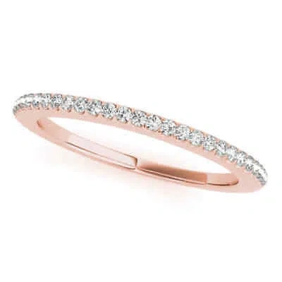 Pre-owned Maulijewels 0.14 Carat Diamond Wedding Band In 14k Rose Gold