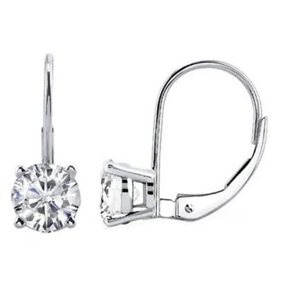 Pre-owned Maulijewels 0.25 Carat Natural White Diamond Dangle Earrings Made In 14k White