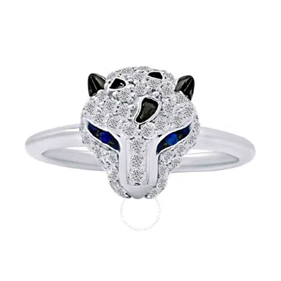 Maulijewels 0.40 Carat Natural Diamond Bull Head Engagement Wedding Rings For Women In 14k White Gol In Metallic
