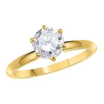 Pre-owned Maulijewels 0.50 Carat Diamond Solitaire Engagement Ring For Women 14k Yellow