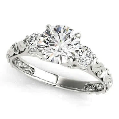 Pre-owned Maulijewels 0.50 Carat Halo Diamond Engagement Ring 14k White Gold