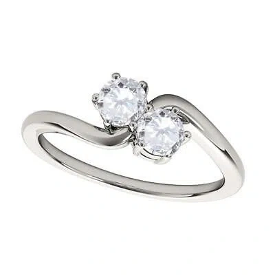 Pre-owned Maulijewels 0.50 Cttw Round Natural White Diamond ( I-j/ I2-i3 ) Two Stone