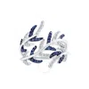 MAULIJEWELS MAULIJEWELS 0.60 CARAT NATURAL BLUE & WHITE DIAMOND STYLISH WEDDING ENGAGEMENT BAND FOR WOMEN IN 14K