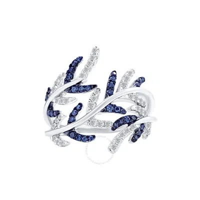 Maulijewels 0.60 Carat Natural Blue & White Diamond Stylish Wedding Engagement Band For Women In 14k In Metallic