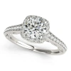 Maulijewels 1 Carat Halo Diamond Engagement Ring 14k White Gold In White