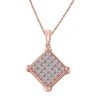 MAULIJEWELS MAULIJEWELS 1.00 CARAT NATURAL DIAMOND ( I-J/ I2-I3 )PENDANT IN 10K ROSE GOLD WITH18" 10K ROSE GOLD 