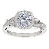 Maulijewels 1.00 Ct Natural Diamond Halo Engagement Ring In 14k Solid White Gold In White