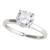 Maulijewels 1.05 Carat Round White Diamond Solitaire Style Engagement Ring In 14k White Gold In White