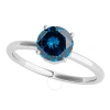 MAULIJEWELS MAULIJEWELS 1.06 CTTW BLUE & WHITE DIAMOND SOLITAIRE ENGAGEMENT RING FOR WOMEN IN 18K SOLID WHITE GO