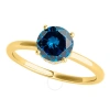 MAULIJEWELS MAULIJEWELS 1.06 CTTW BLUE & WHITE DIAMOND SOLITAIRE ENGAGEMENT RING FOR WOMEN IN 18K SOLID YELLOW G