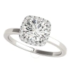 MAULIJEWELS MAULIJEWELS 1.15 CARAT MOISSANITE & HALO NATURAL DIAMOND ENGAGEMENT RING IN 14K WHITE GOLD RING SIZE