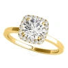Maulijewels 1.15 Carat Moissanite & Halo Natural Diamond Engagement Ring In 14k Yellow Gold Ring Siz In Yellow