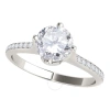 Maulijewels 1.15 Carat Natural Round White Diamond ( H-i/ I1-i2 ) Solitaire Engagement Ring In 14k S In White