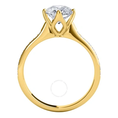 Maulijewels 1.15 Carat Natural Round White Diamond ( H-i/ I1-i2 ) Solitaire Engagement Ring In 14k S In Yellow