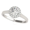 MAULIJEWELS MAULIJEWELS 1.25 CARAT MOISSANITE & HALO ROUND DIAMOND ENGAGEMENT RING 14K SOLID WHITE GOLD