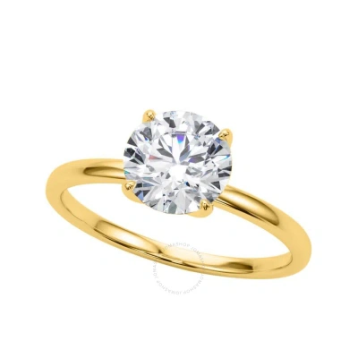 Maulijewels 1.50 Carat Diamond Moissanite Solitaire Engagement Rings For Women In 14k Yellow Gold Ri