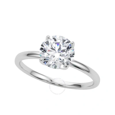 Maulijewels 1.50 Carat Diamond Moissanite Solitaire Engagement Rings For Women In 18k White Gold Rin