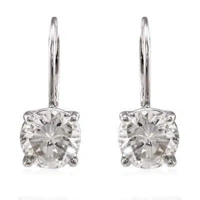 Pre-owned Maulijewels 1.50 Carat Natural White Diamonds Dangle Style Earrings In 14k White