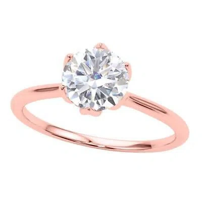 Pre-owned Maulijewels 1.00 Carat Diamond ( G-h/ Vs1 ) Moissanite Solitaire Engagement In Pink