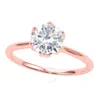 MAULIJEWELS MAULIJEWELS 1.00 CARAT DIAMOND ( G-H/ VS1 ) MOISSANITE SOLITAIRE ENGAGEMENT RINGS IN 14K SOLID ROSE 