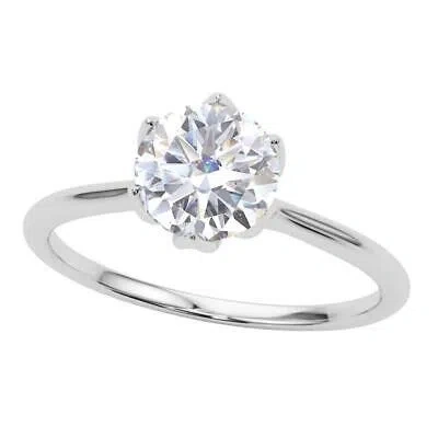Pre-owned Maulijewels 1.00 Carat Diamond ( G-h/ Vs1 ) Moissanite Solitaire Engagement In White