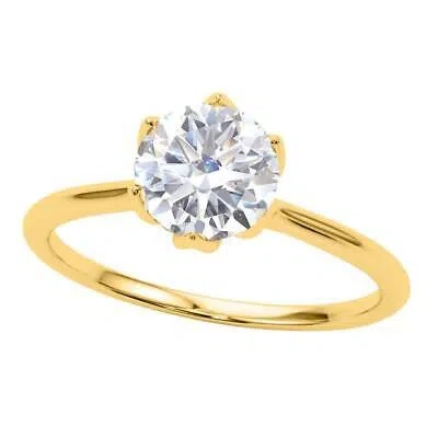 Pre-owned Maulijewels 1.00 Carat Diamond ( G-h/ Vs1 ) Moissanite Solitaire Engagement In Yellow
