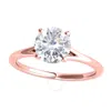 MAULIJEWELS MAULIJEWELS 1.00 CARAT MOISSANITE WHITE DIAMOND ( G-H/ VS1 ) ENGAGEMENT WEDDING RINGS IN 14K ROSE GO