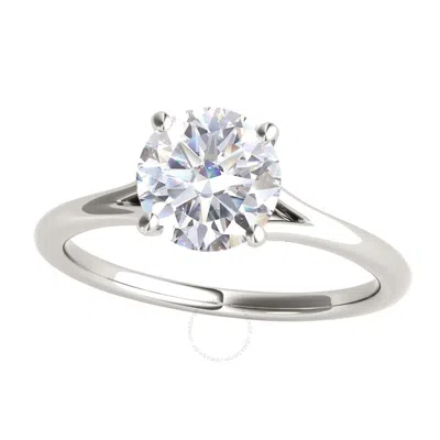Maulijewels 1.00 Carat Moissanite White Diamond ( G-h/ Vs1 ) Engagement Wedding Rings In 14k White G