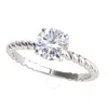 MAULIJEWELS MAULIJEWELS 1.00 CARAT WHITE MOISSANITE DIAMOND ENGAGEMENT RING FOR WOMEN IN 14K WHITE GOLD IN RING 