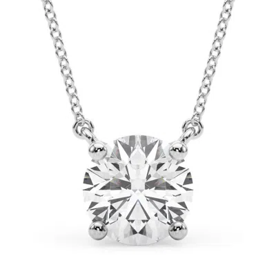 Maulijewels 1.00 Ct Lab Grown White Diamond Pendant Necklace In 14k Gold For Women (ef-vs1 In Metallic