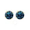 Maulijewels 1.00ct 14k Gold Gra Certified D-vvs1 Round Blue Moissanite Diamond Screw Back Studs Earr In Yellow