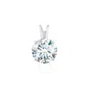 Maulijewels 1.00ct D-vvs1 White Moissanite Diamond 14k White Gold Solitaire Necklace With Gold Plate In Red