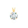Maulijewels 1.00ct D-vvs1 White Moissanite Diamond 14k Yellow Gold Solitaire Necklace With Gold Plat In Red