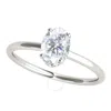 MAULIJEWELS MAULIJEWELS 1.05 CARAT OVAL MOISSANITE AND NATURAL DIAMOND SOLITAIRE ENGAGEMENT RINGS FOR WOMEN IN 1