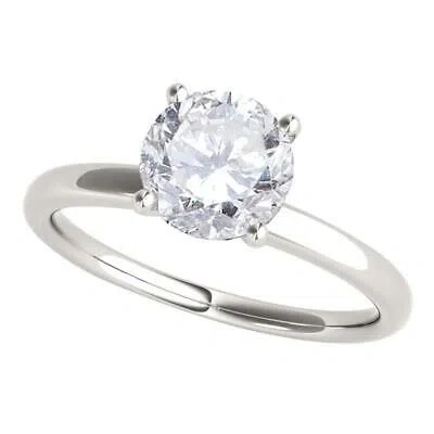 Pre-owned Maulijewels 1.05 Carat Round White Diamond Solitaire Style Engagement Ring In